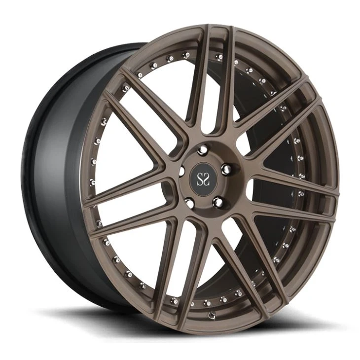 22x9|22x10.5 Imqassam Matt Iswed 2-PC Rimmijiet Falsifikati Għal Tesla Mudell S 5x120