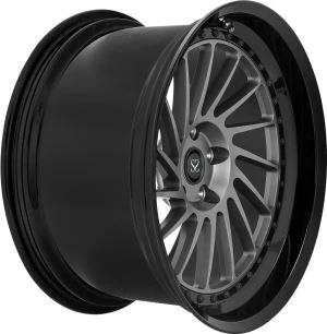 Gun Metal Centers Black Barrel 2-Piece Forged Wheels