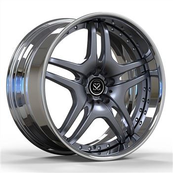 SS2051 Għal Benz CLS Custom 20 Pulzier 2 Biċċa Pollakka + Rimmijiet tar-Roti Falsifikati Griżi