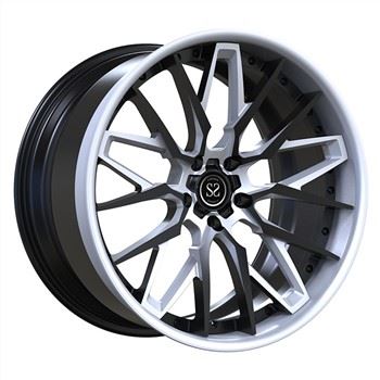 SSJK2069 Waħħal Għall Chevrolet Corvette C5 5x120 .65 2-PC Forged Aluminum Alloy Rims Custom Iswed flimkien ma 'White Staggered 19 U 20 Pulzier