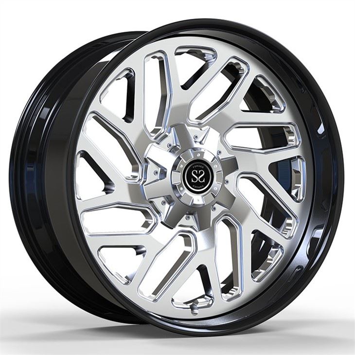 SSJK2068 Fit Dodge Ram 1500 Stil Ġdid Gloss Iswed Custom 2-PC Forged Alloy Rims 20 21 U 22 Pulzier 5x139.7 / 6x139.7
