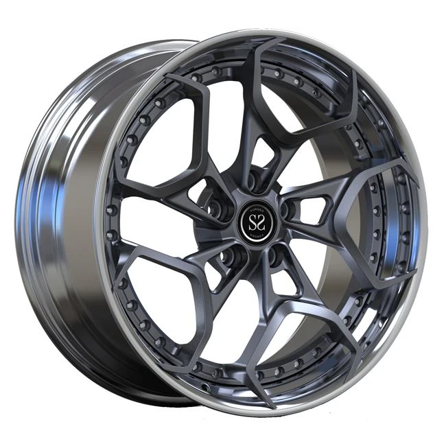 2 PC Roti Falsifikati 19inch illustrati Diska Lip Gun Metal Spokes Għal Lussu Mercedes Benz A35 Car Rims