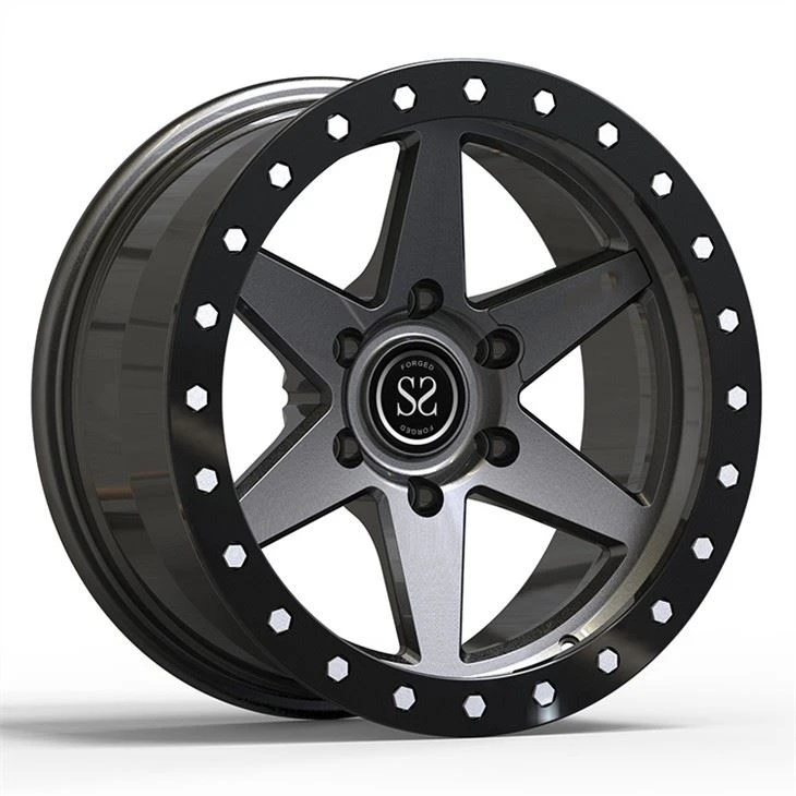 Monoblock 1 Biċċa 18 19 20 21 22 23 24 pulzier Roti Falsifikati Gun Metal Bead Lock Style Style Sport Car Alloy Rims
