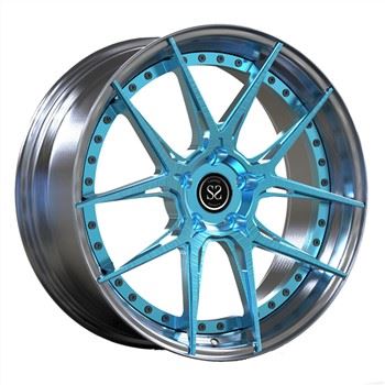 2 PC Roti Falsifikati 19inch Blue Spoke Diski Lip illustrat għal Rimmijiet tal-Karozzi tal-Lussu Volkswagen T6