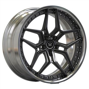 21inch 2 Biċċa Roti Falsifikati Aluminju Illustrat Lip Griż Skur Spokes Għal Rimmijiet tal-Karozzi Audi RS6