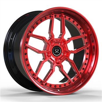 Matt Red Custom 2-PC 6061-T6 Aluminum Alloy Rimmijiet 5x114.3 20 U 21 Pulzier tajbin Għal Nissan GT500