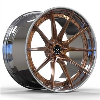 SSJK2008 Custom 2-PC Forged Aluminum Alloy Rims Bronż Wiċċ U Illustrat Kanna 18 19 20 21 22 Pulzier Għal Audi RS Q3 2020