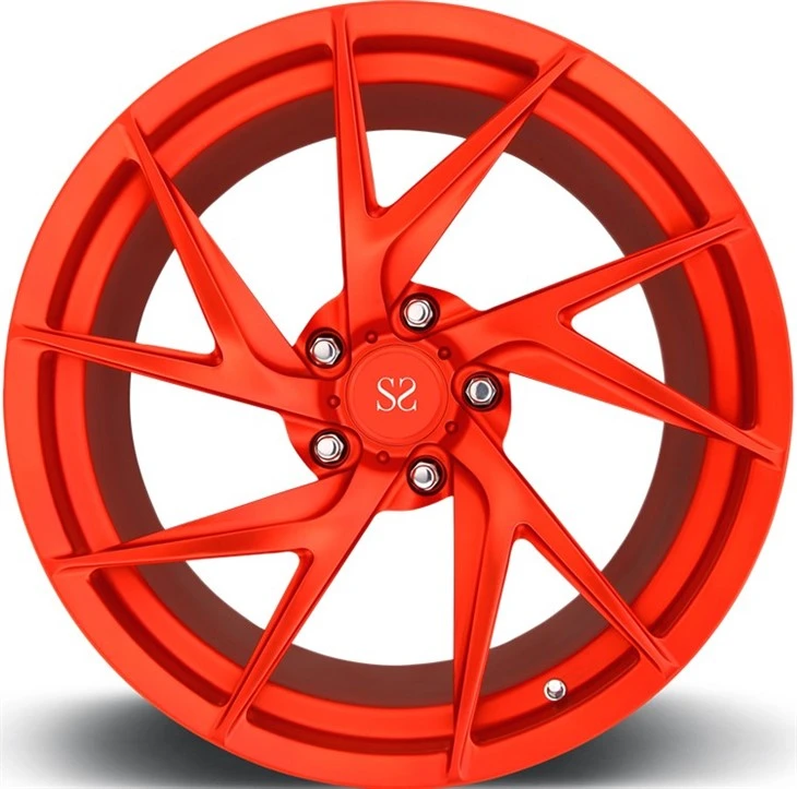 18 19 20 21 22 Inch 5x112 For R8 Wheels Red Machine Face 1-pc Forged Aluminum Alloy A6061 T6 Styling Custom Rims