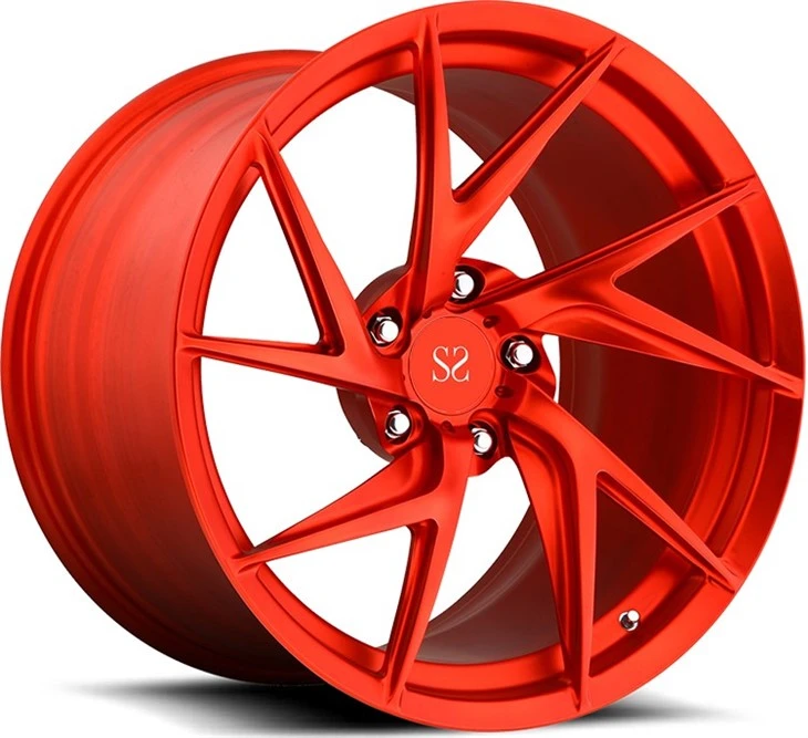 18 19 20 21 22 Pulzier 5x112 Għal Roti R8 Wiċċ Magni Aħmar 1-pc Forged Aluminum Alloy A6061 T6 Styling Custom Rims