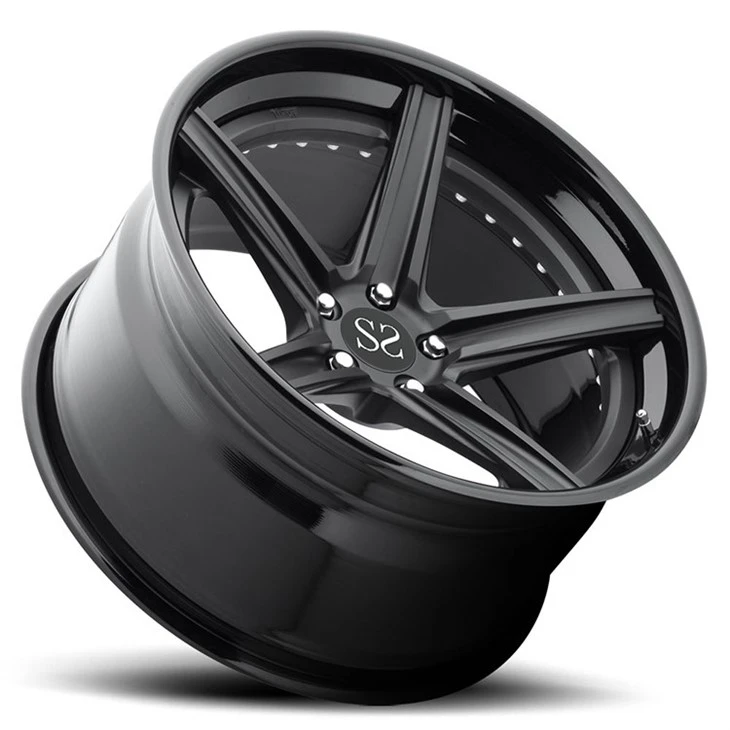 Forged Alloy Custom Rims For Volkswagen 5x100 2-PC 18 19 20 Inch Black Machine Face