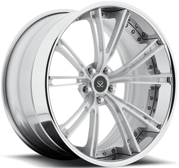 20x9|20x10.5 2-PC Forged Aluminum Alloy Rimmijiet Custom Chrome 5x120 Tesla M...