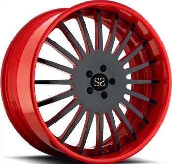 3-PC 21x9|21x12.5 Custom Red Barrel plus Black Face Alloy Rims Għal Lamborghini Aventador